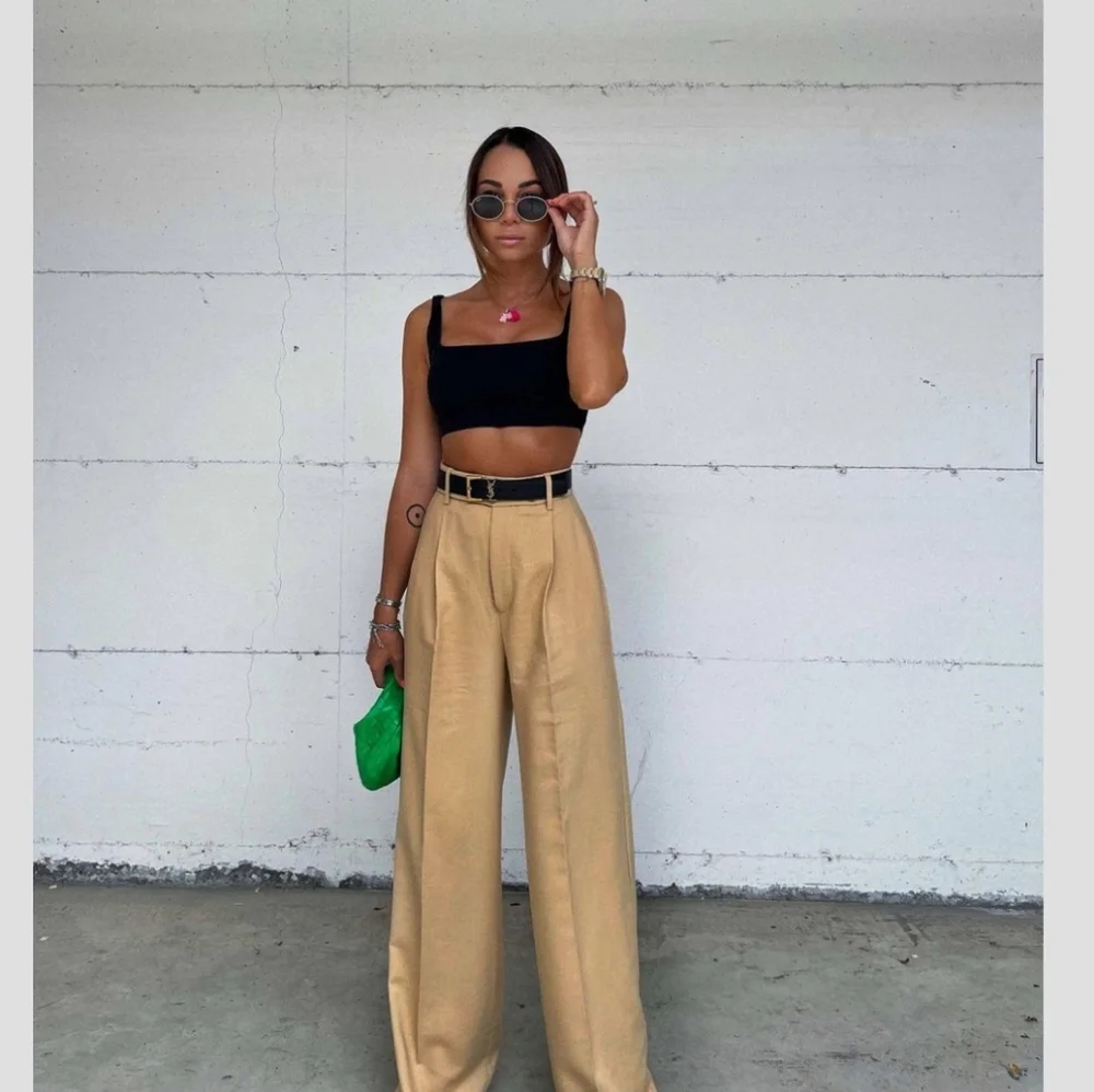 ZARA * WIDE LEG PANTS CAMEL Size S